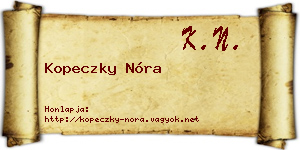 Kopeczky Nóra névjegykártya