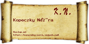 Kopeczky Nóra névjegykártya