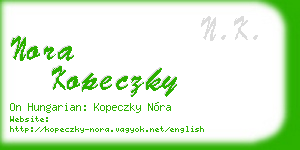 nora kopeczky business card
